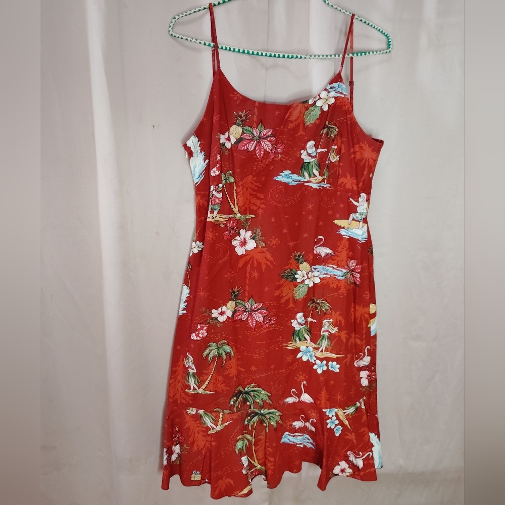 Tropical Santa Floral Dress